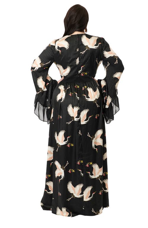 UNIQUE VINTAGE UNIQUE VINTAGE PLUS SIZE LONG SLEEVE EMPIRE WAIST MAXI DRESS