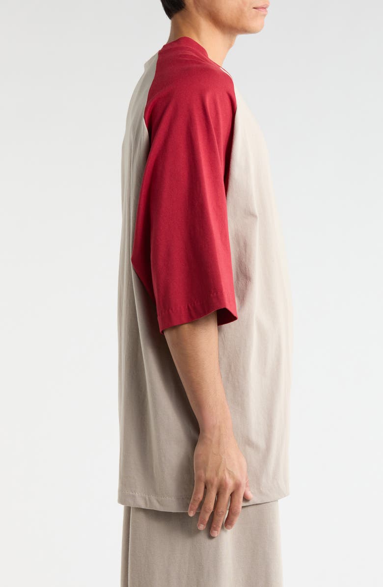 Fear of God Essentials Cotton Baseball T-Shirt, Alternate, color, Smoke Grey / Crimson