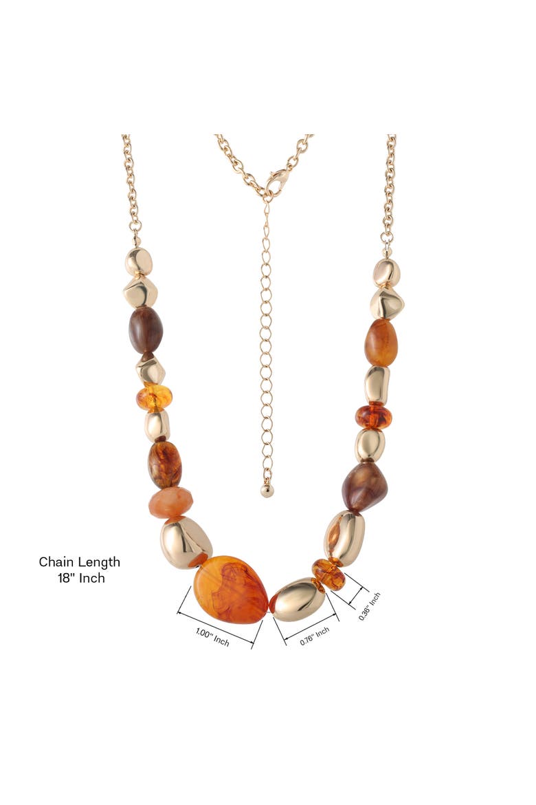 Beaded Chunky Necklace Gold-Tone 18"+3", Country and Western Jewelry for Women, Country Concert Necklace, Alternate, color, Gold-Tone