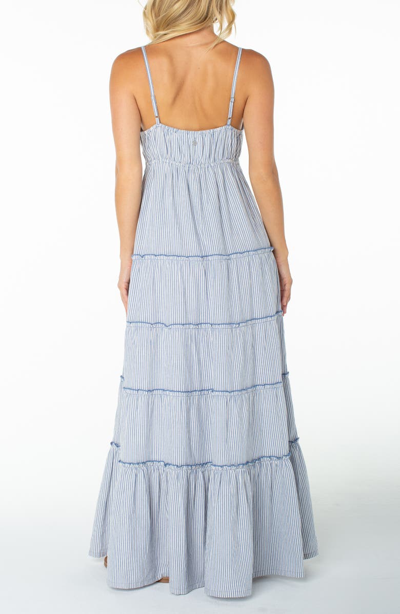 Roxy Starlight Striped Tiered Maxi Dress, Alternate, color, Dutch Blue