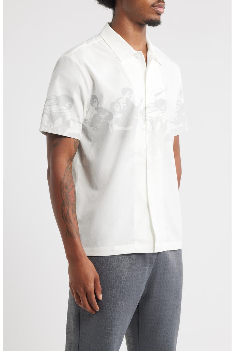 Confidatevi Short Sleeve Button-Up Shirt, Alternate, color, WHITE