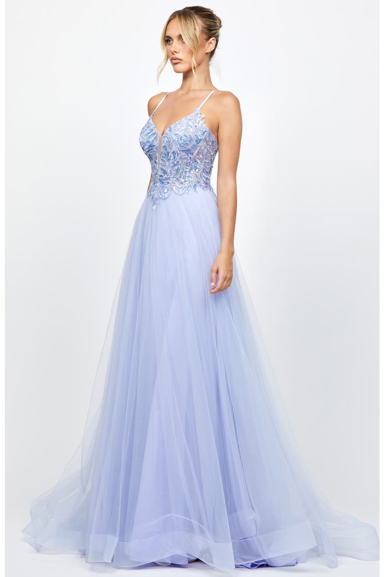 Adina Tulle Ball Gown, Alternate, color, LIGHT PURPLE