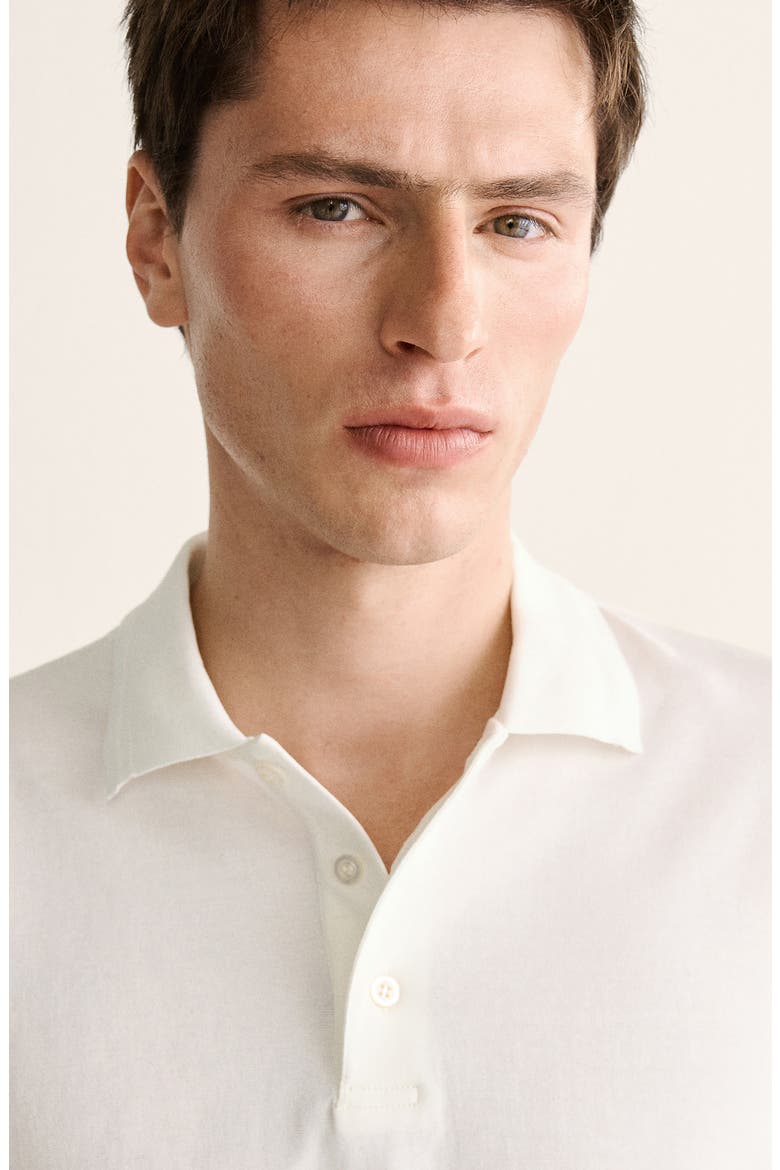 Solid Fine Knit Cotton Polo, Alternate, color, OFF WHITE