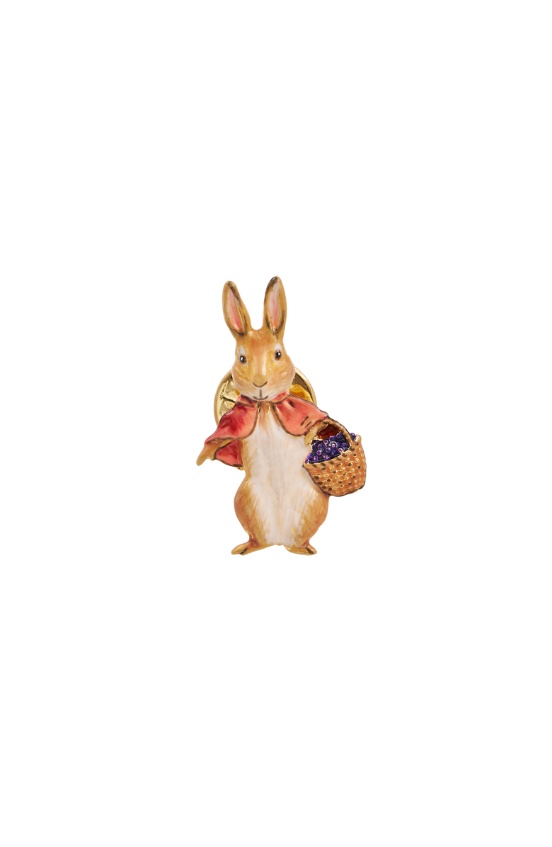 Fable England x Peter Rabbit Cotton-tail Brooch, Main, color, Gold