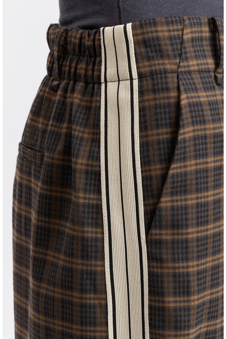 Side Stripe Wide Leg Plaid Pants, Alternate, color, GRAY MULTI