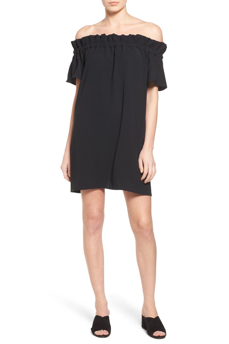 Off the Shoulder Dress, Main, color, BLACK