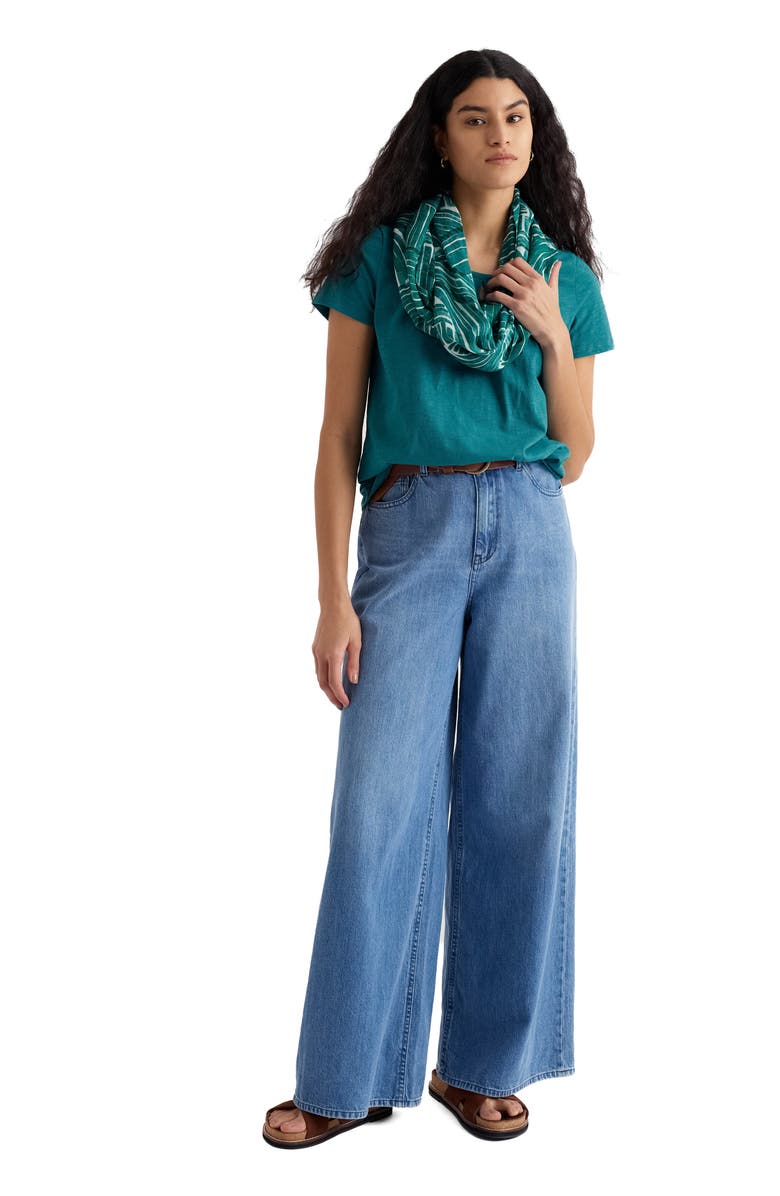 Seasalt Cornwall Appletree Keyhole Organic Cotton T-Shirt, Alternate, color, Deep Dive