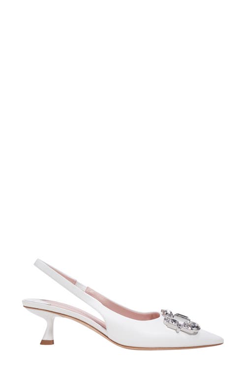 Kate Spade New York Renata Pointed Toe Kitten Heel Slingback Pump In White