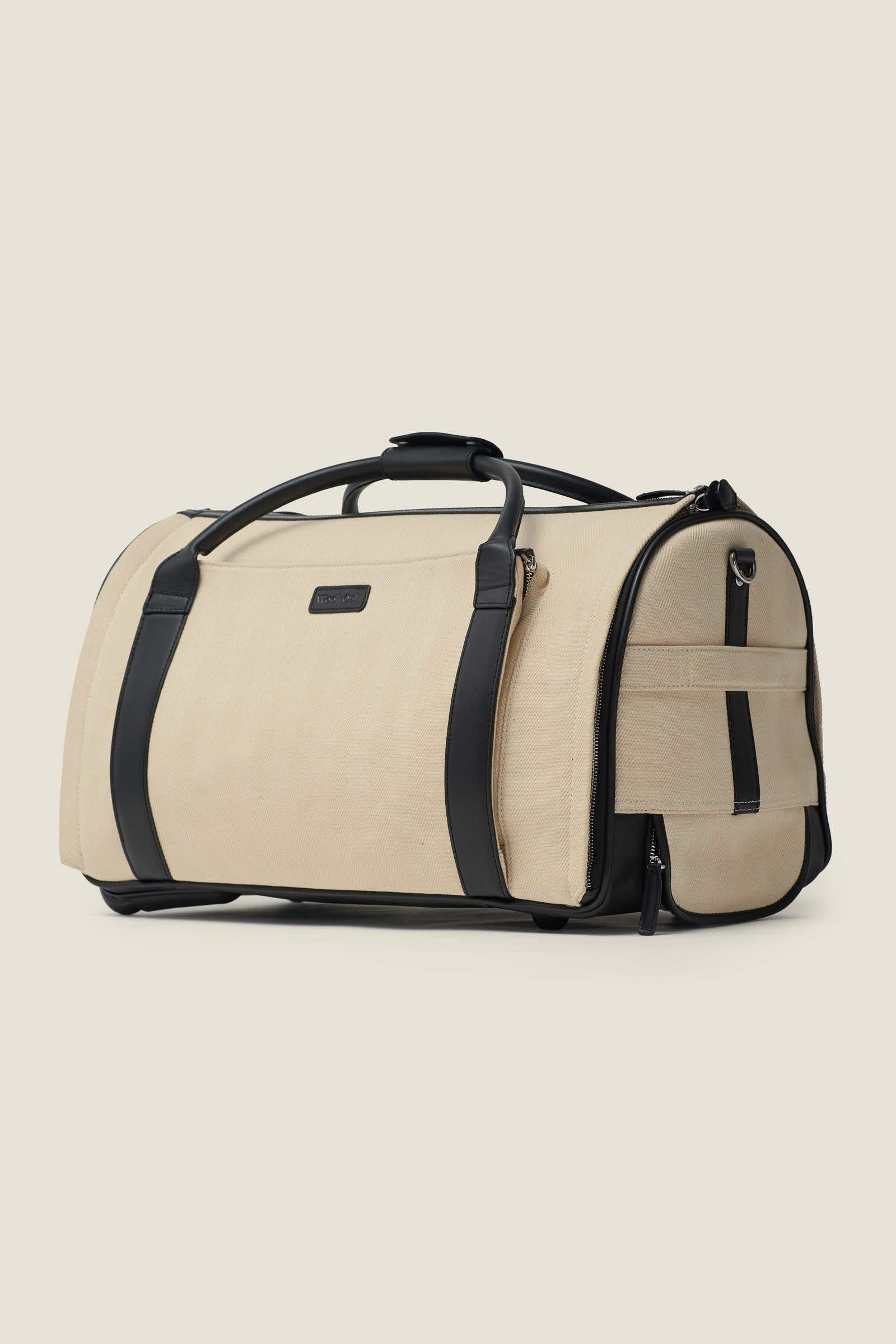 Nova Convertible Rolling Herringbone Garment Duffle, Main, color, Herringbone Black
