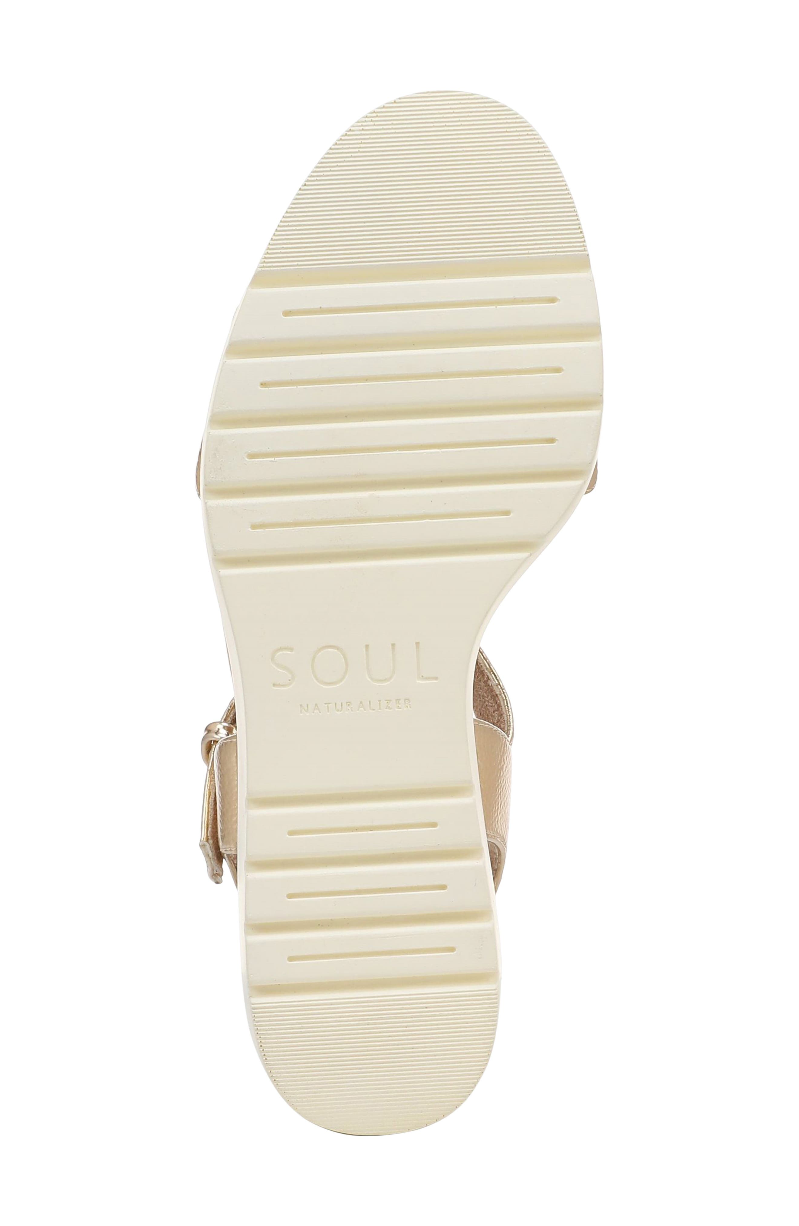 Naturalizer Graciela Wedge Sandal, Alternate, color, Dark Gold Faux Leather