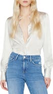 FRAME Pinstripe Silk Blouse