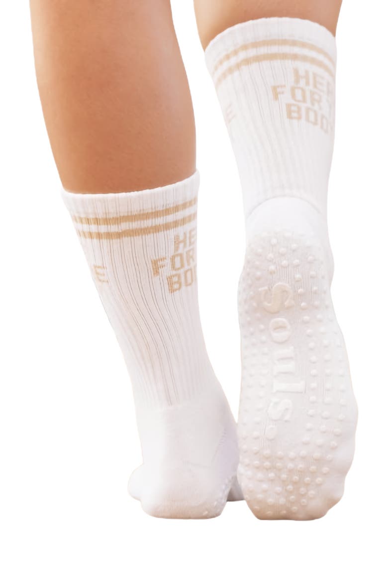 Here for the Booty Grip Socks, Alternate, color, White