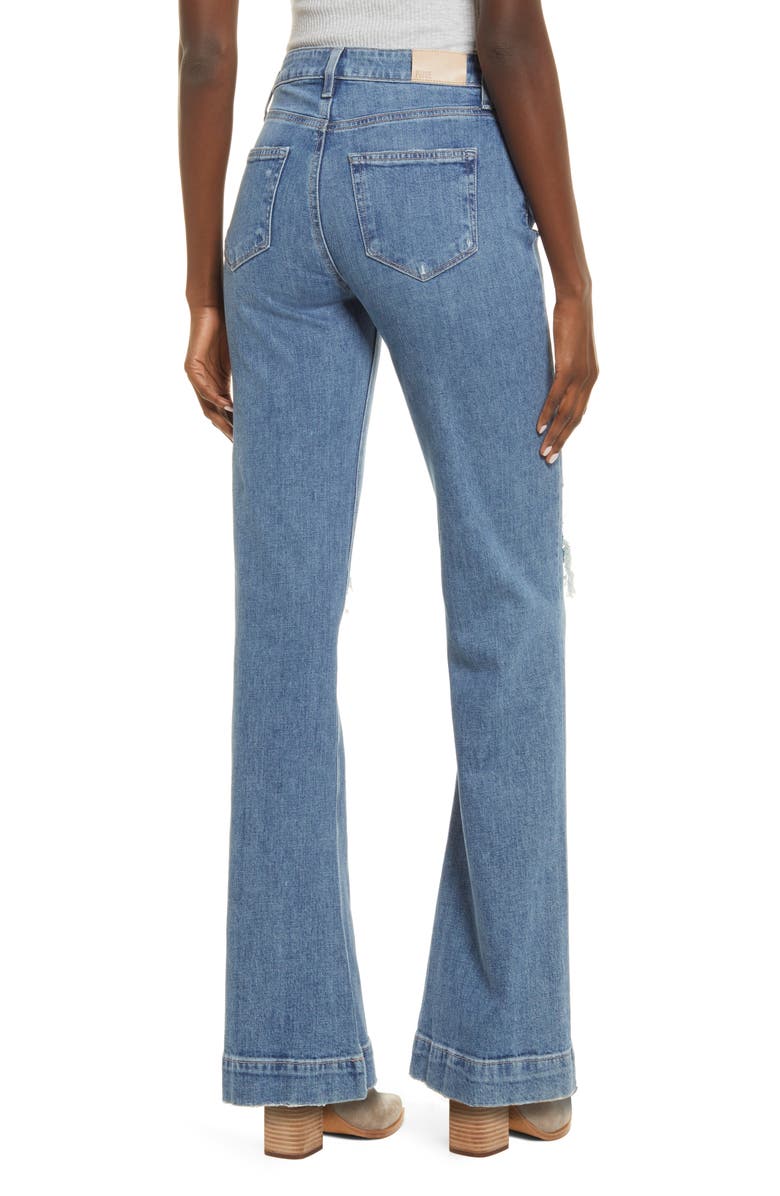 PAIGE Leenah High Waist Exposed Button Fly Flare Leg Jeans, Alternate, color,