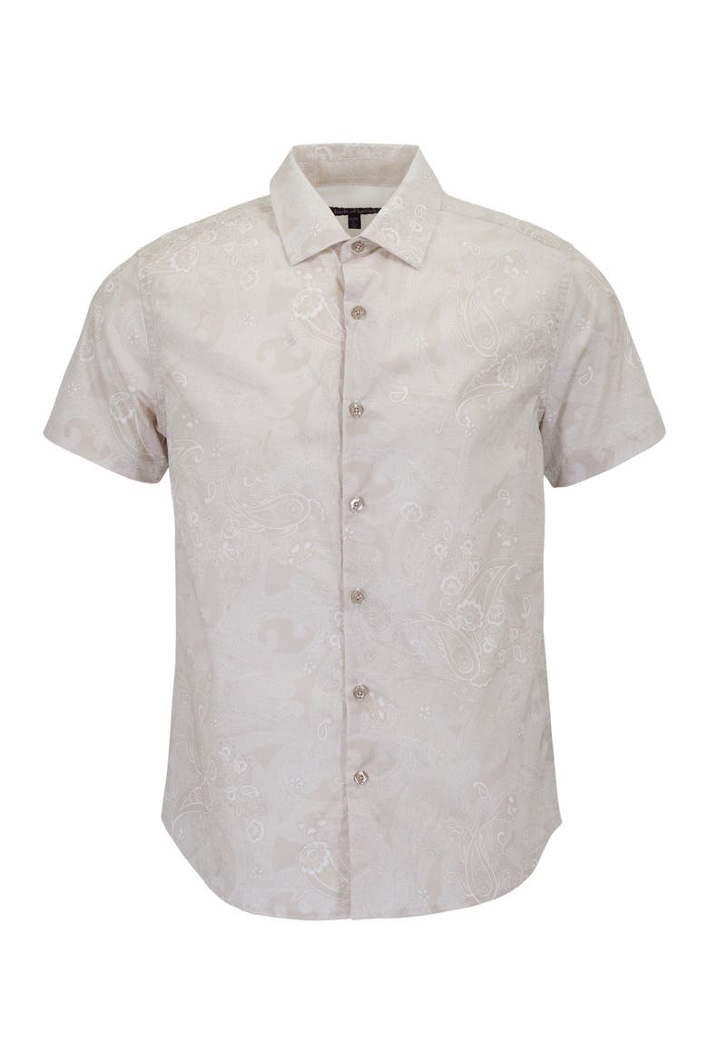 Paisley Explosion Mens Printed Button Up Shirt, Alternate, color, PAISLEY EXPLOSION IVORY