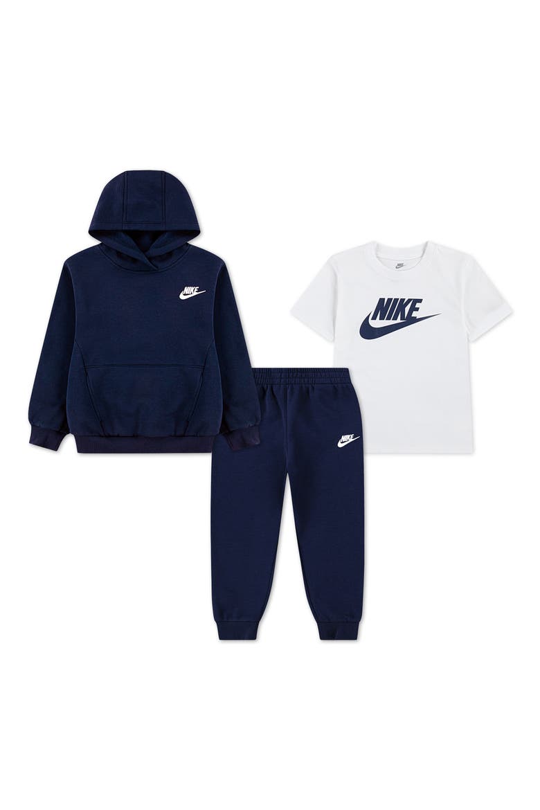 Kids' 3-Piece Hoodie, T-Shirt & Joggers Set, Main, color, MIDNIGHT NAVY