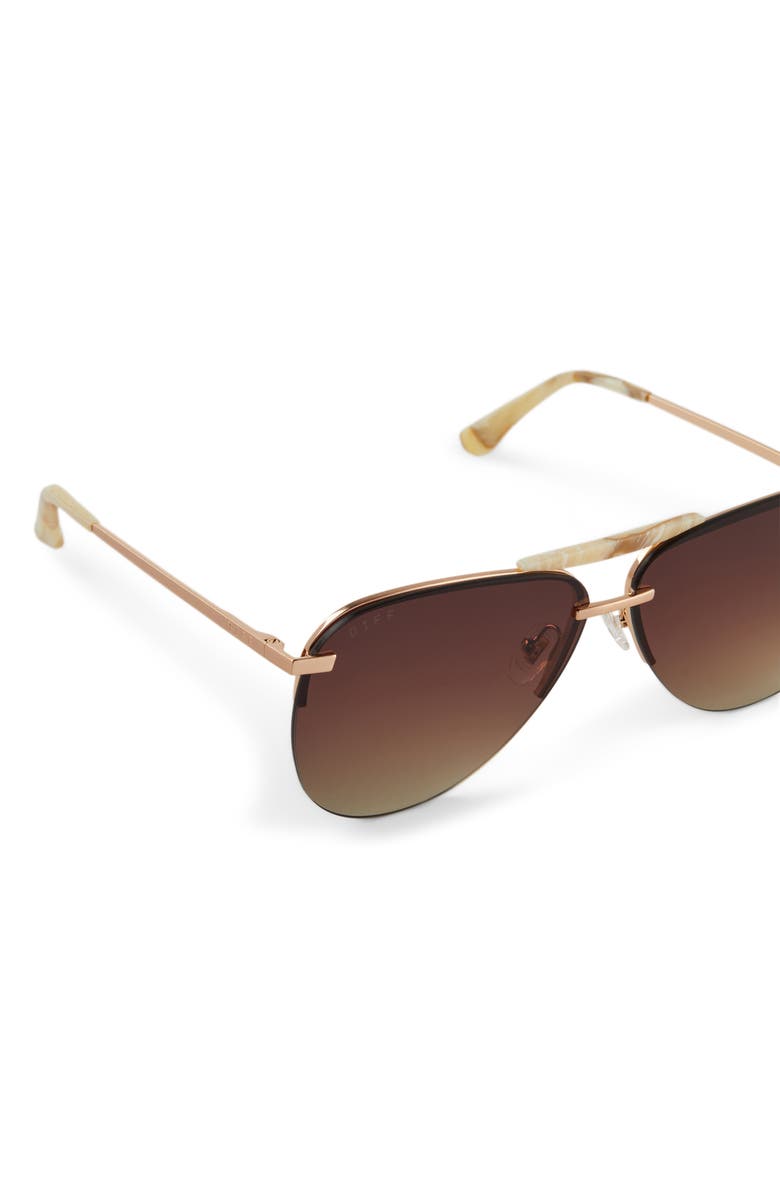 DIFF Tahoe 65mm Polarized Gradient Oversize Aviator Sunglasses, Alternate, color, 