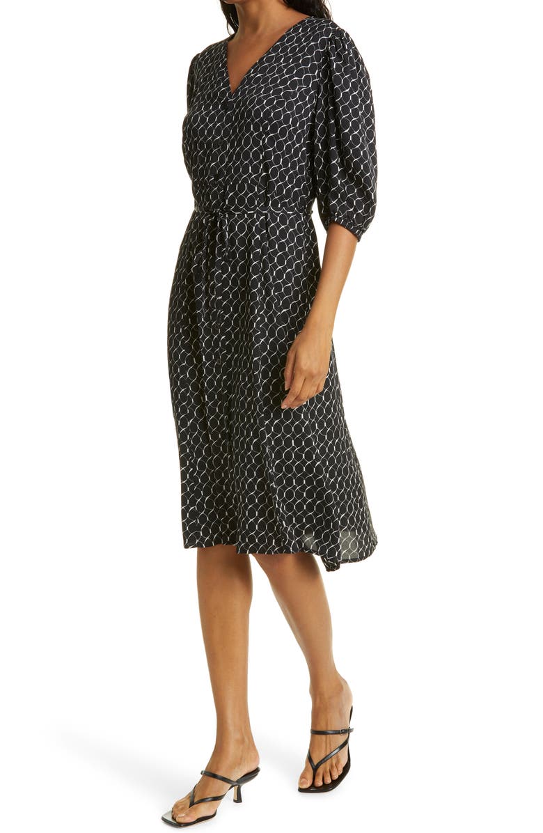 Nordstrom Signature Button Front Stretch Silk Dress, Alternate, color,