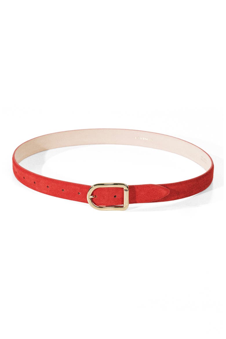 Mija Suede Belt, Main, color, LOLLIPOP RED/ GOLD