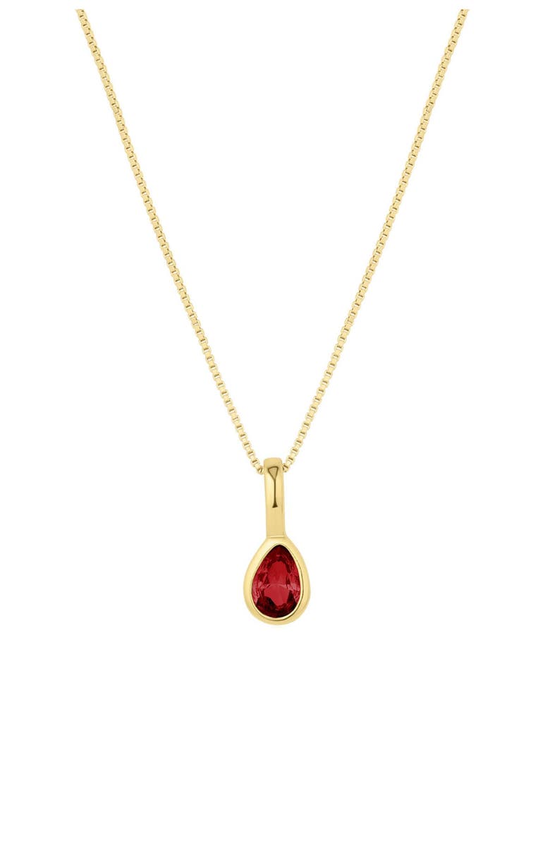 Set & Stones Teardrop Birthstone Necklace, Main, color, Gold / January