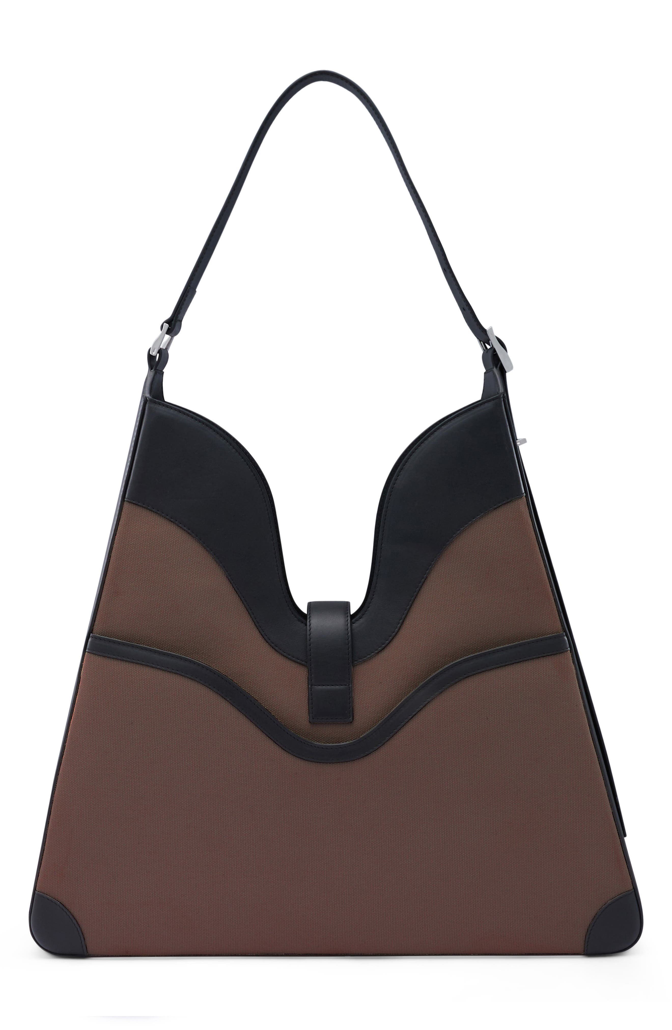 behno Melina Canvas Shoulder Bag, Alternate, color, Cacao/ Black