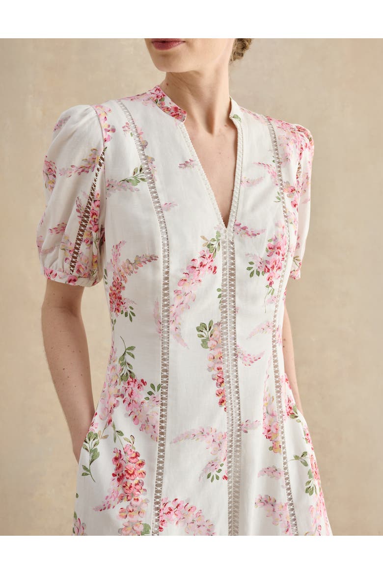 Matilda Floral Dress, Alternate, color, Ivorymulti