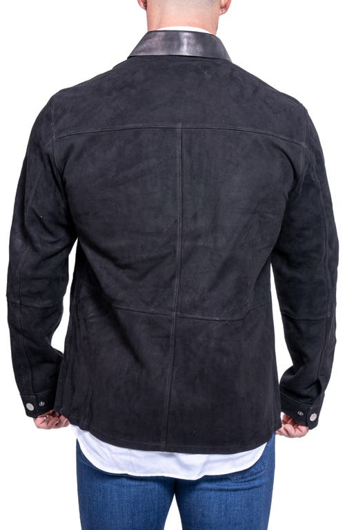 Maceoo Resistance1025 Suede Jacket In Black