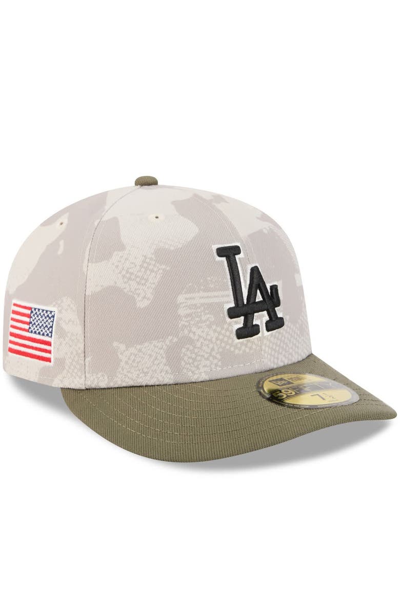 New Era Men's New Era Light Beige/Olive Los Angeles Dodgers 2025 Armed Forces Day 59FIFTY Fitted Hat, Alternate, color, Light Beige