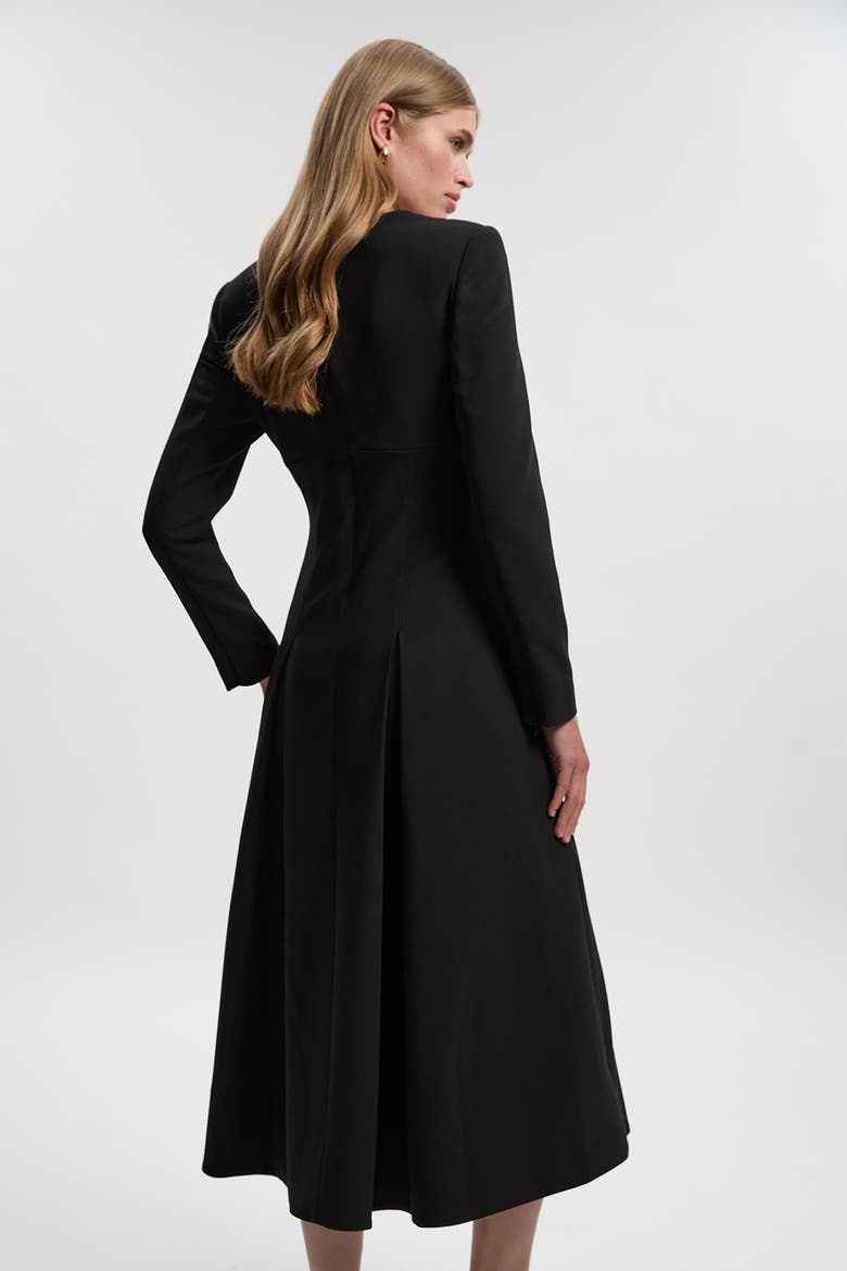 Stretch Sweetheart Neck Midi Dress, Alternate, color, Black