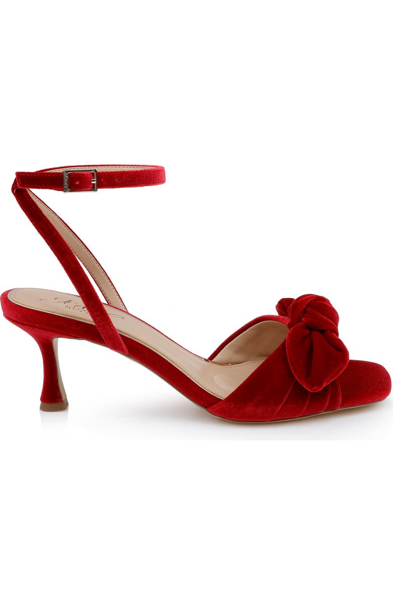 Jewel Badgley Mischka Emeli Ankle Strap Sandal, Alternate, color, Red Velvet