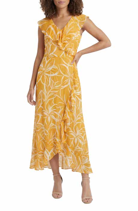 Ruffle Faux Wrap Maxi Dress