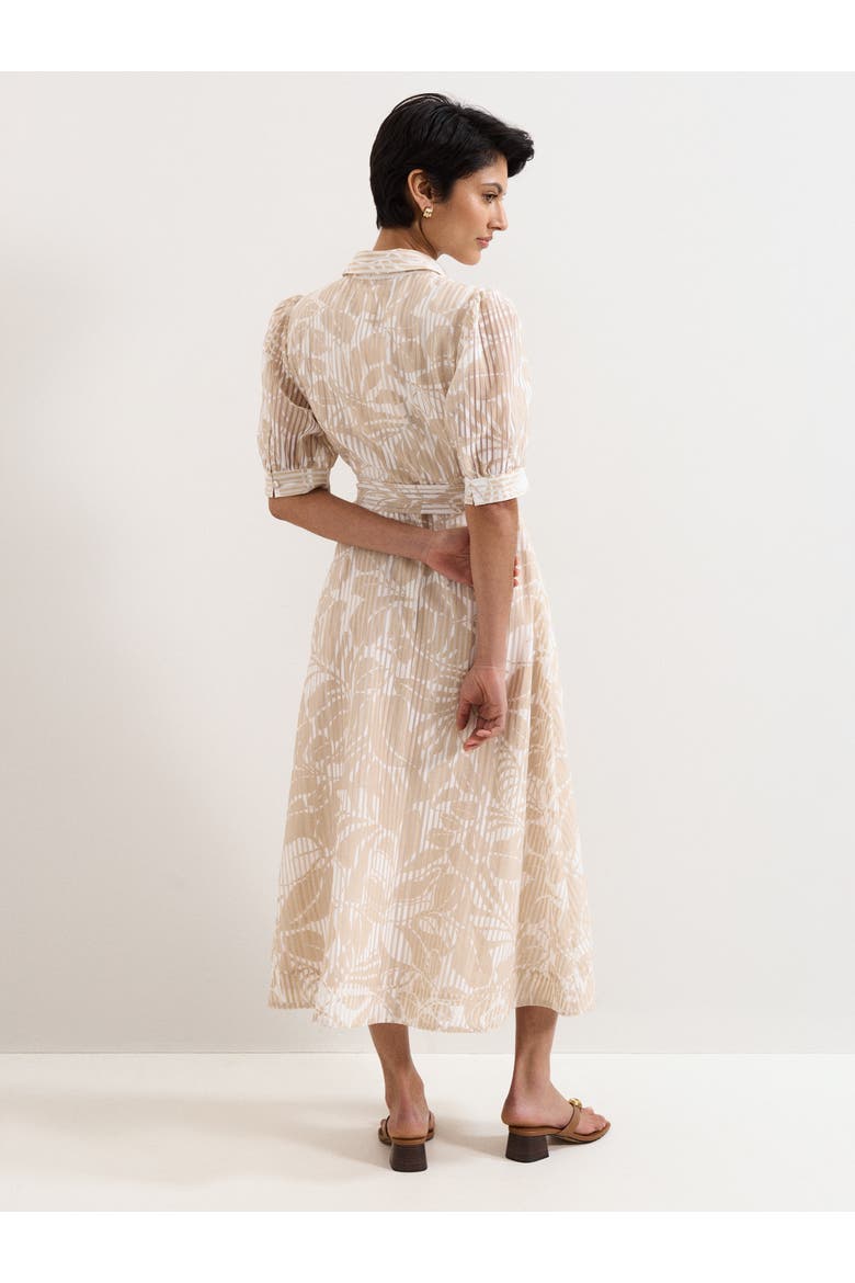 Delphine Belted Midi Shirt Dress, Alternate, color, Stone