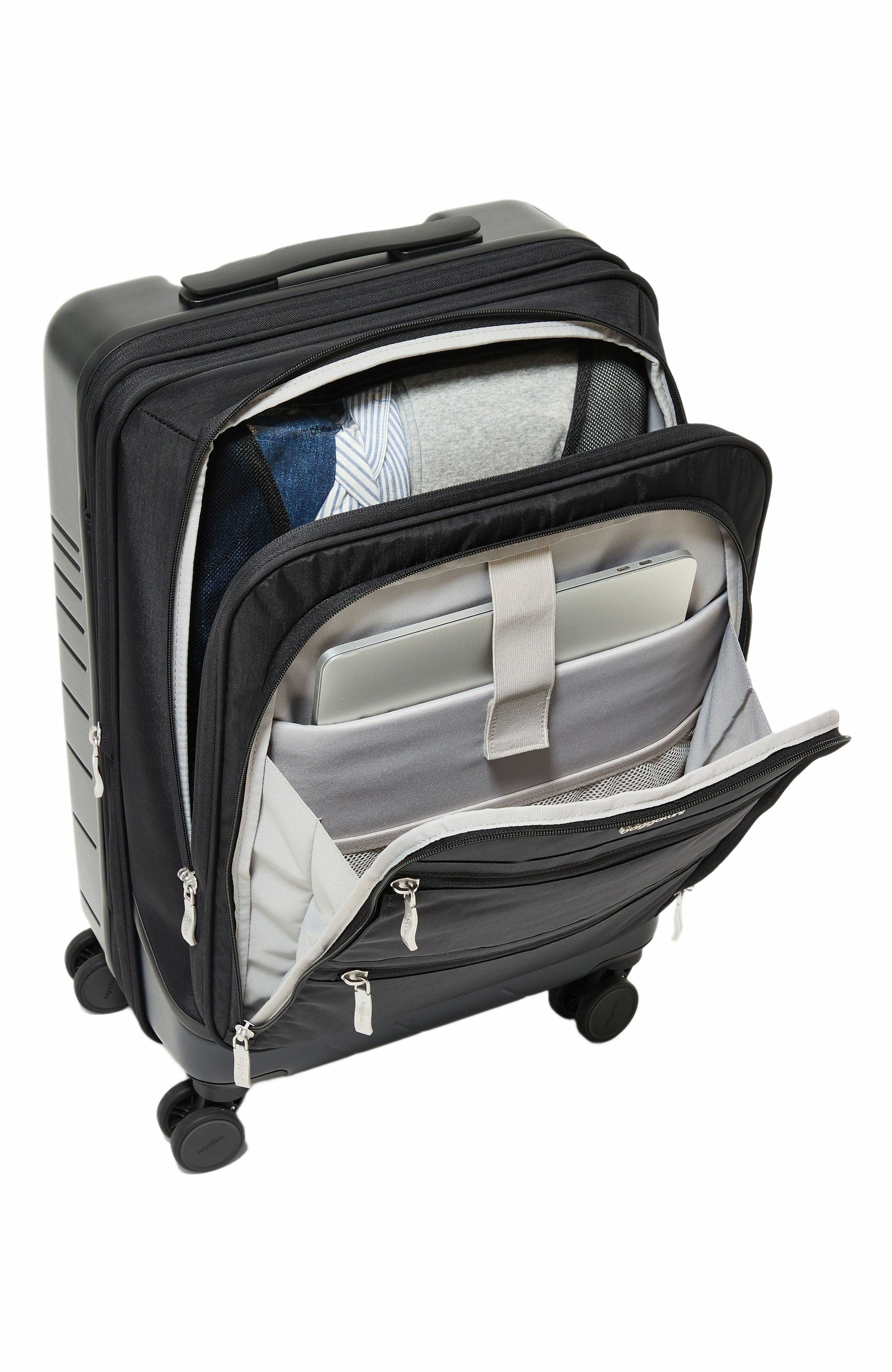 BAGGALLINI Set Wave 22in 4 Wheel Hybrid Carry-On, Alternate, color, Black