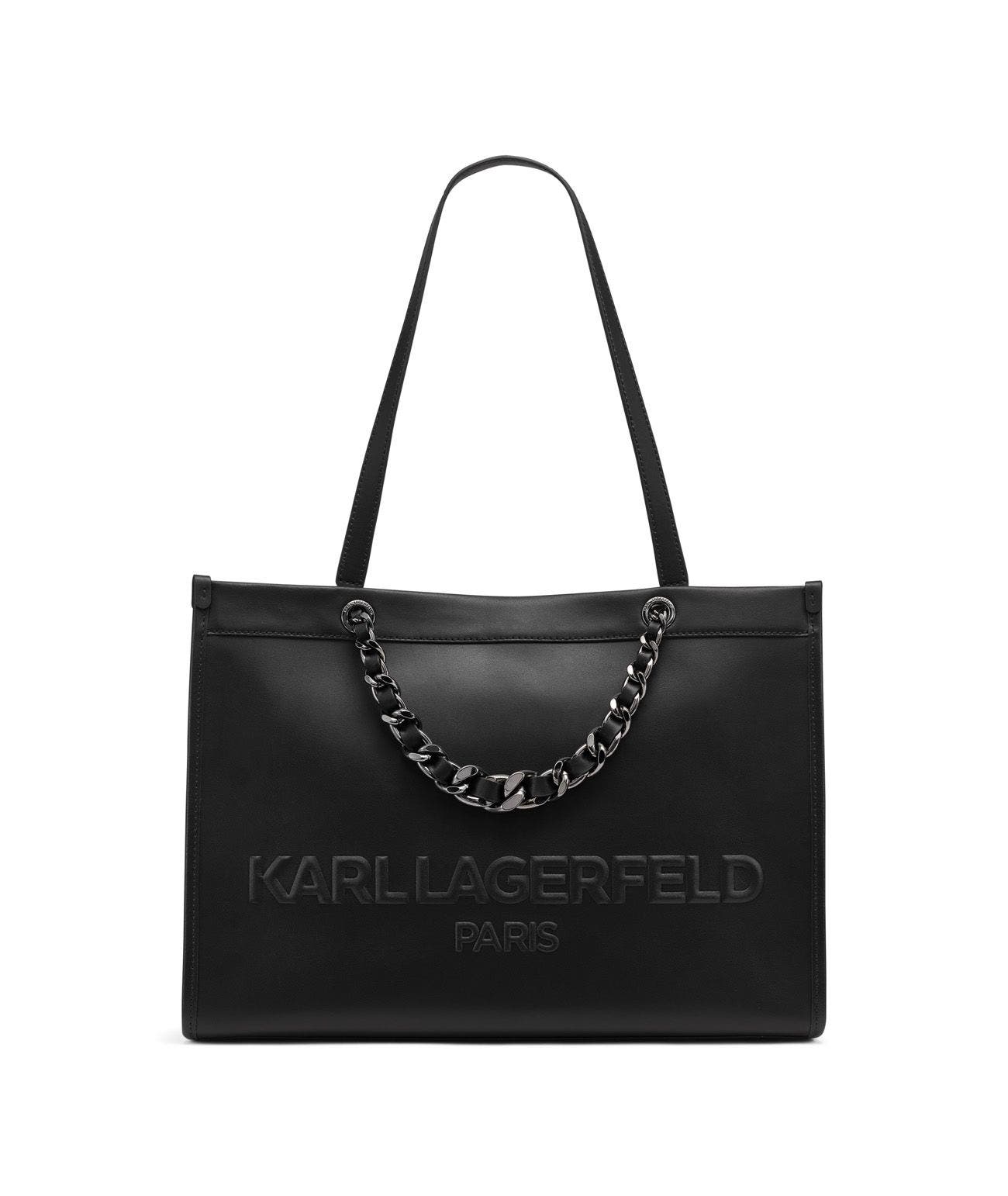 KARL LAGERFELD PARIS Savoie Tote, Main, color, Black