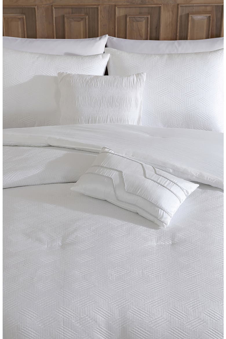 Blanc 5-Piece Queen Comforter Set, Alternate, color, BRIGHT WHITE