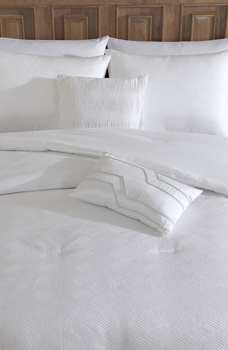 Tahari Blanc 5-Piece Queen Comforter Set, Alternate, color, Bright White