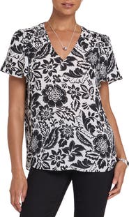 NYDJ Pleated Back Flutter Sleeve Top