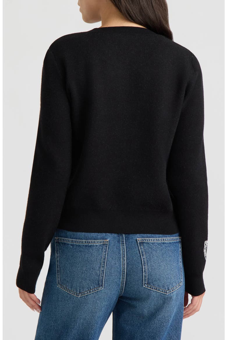 Horse Cardigan, Alternate, color, BLACK