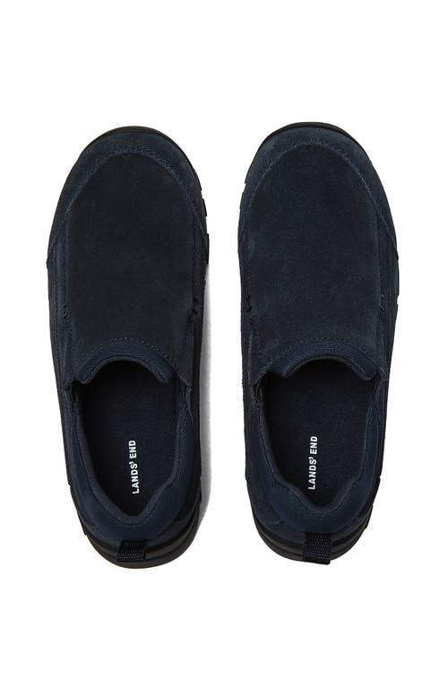 Lands' End Kids All Weather Suede Leather Slip On Moc Shoes In Yellow