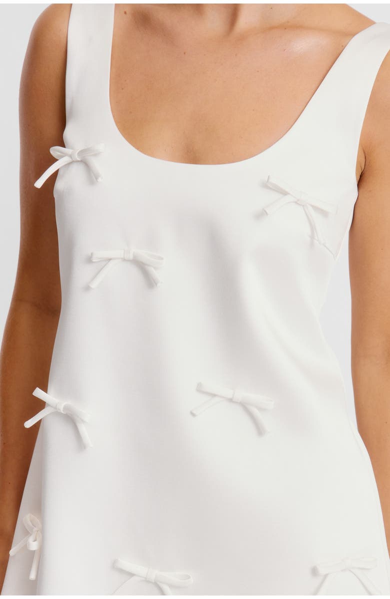 Six Stories Scoop Neck Bow Detail Mini Dress, Alternate, color, White