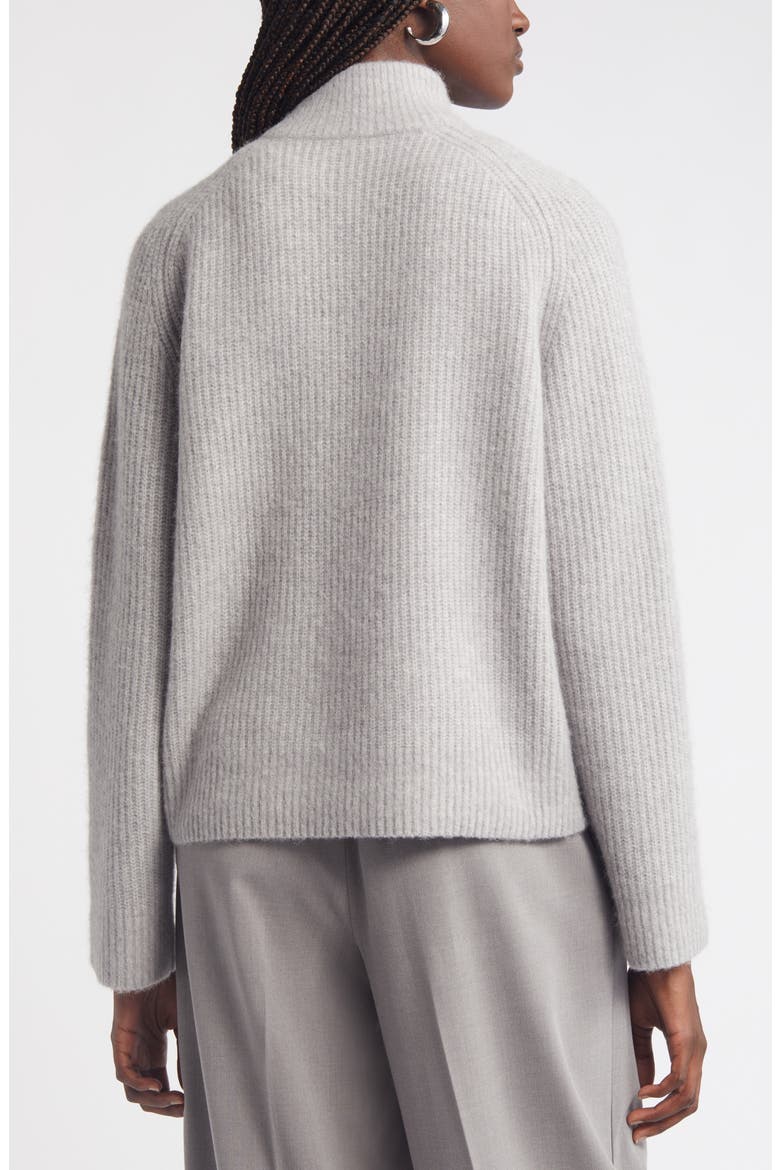 Rib Zip Cardigan, Alternate, color, GREY HEATHER