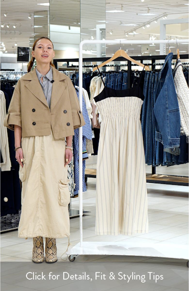 Primrose Stripe Smocked Bodice A-Line Dress, sales video thumbnail