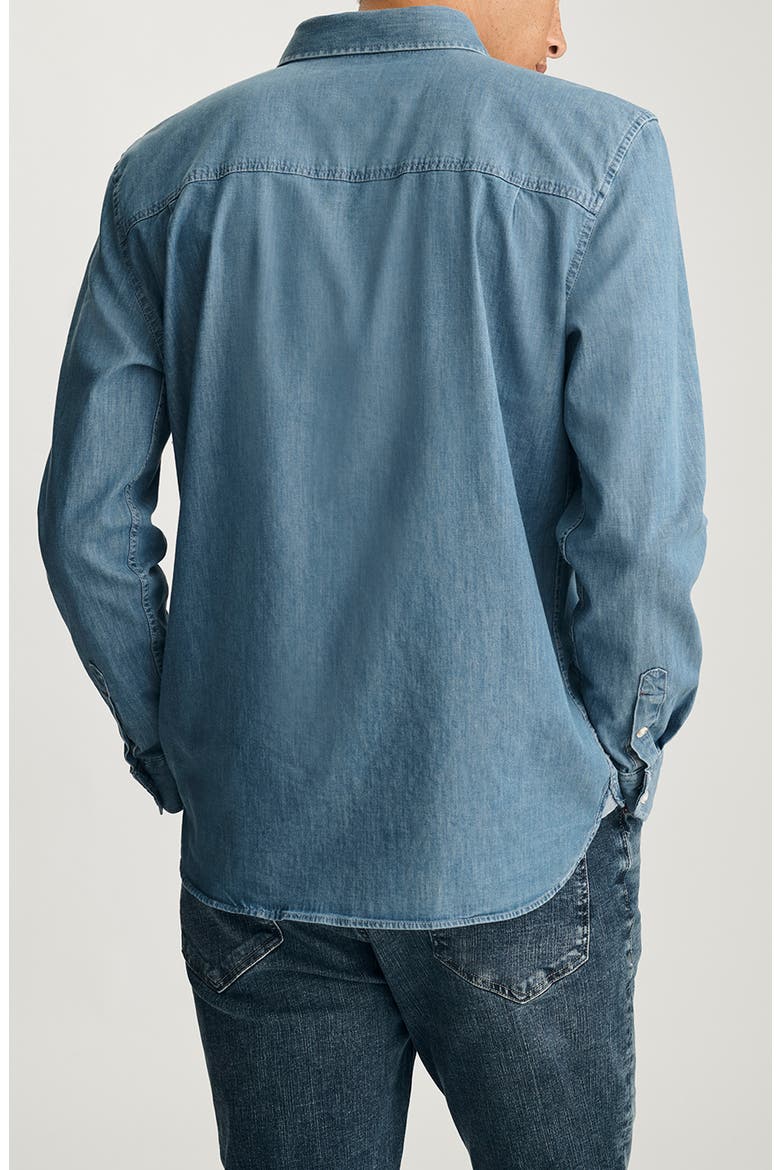 Stretch Denim Button-Up Shirt, Alternate, color, LIGHT BLUE