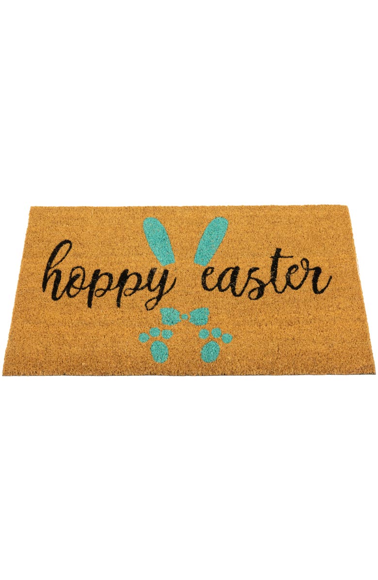 Northlight Natural Coir "Hoppy Easter" Outdoor Doormat - 18" x 30", Alternate, color, Blue