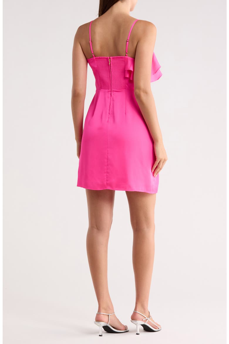 Delila Ruffle Satin Minidress, Alternate, color, PARIGI PINK