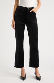 FRAME Le Sleek Velvet Ankle Straight Leg Pants