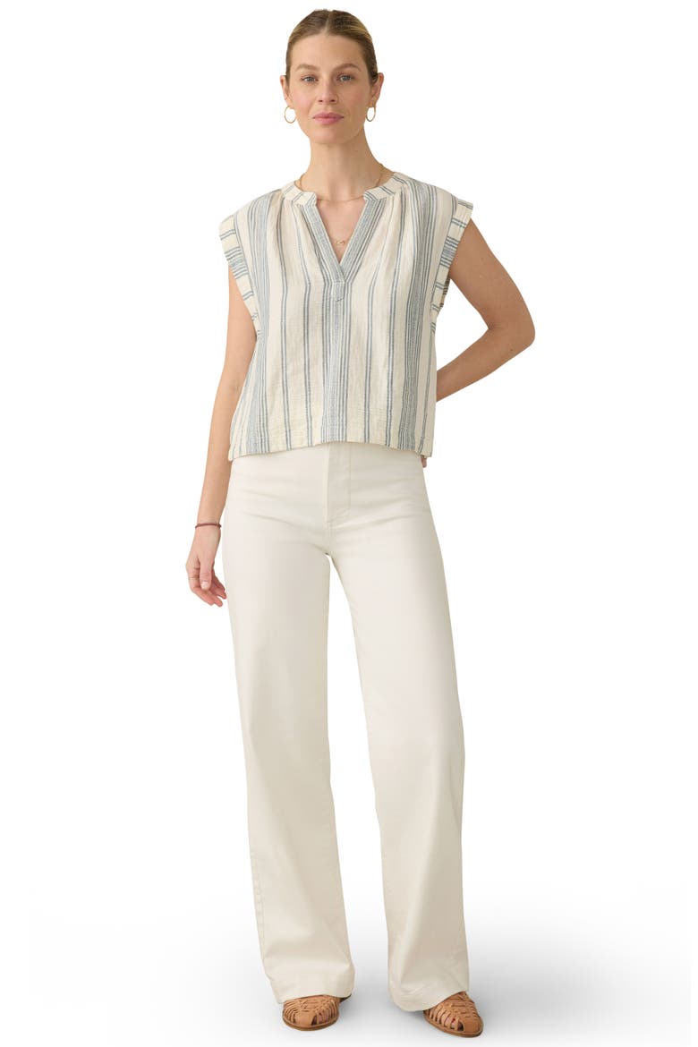 Dune Dylan Organic Cotton Top, Alternate, color, CREAM TIDAL WAVE DOBBY