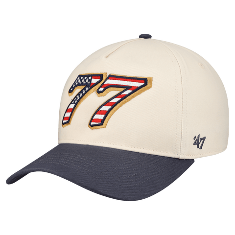 Men's '47 Cream Carson Hocevar Flag Fill Two-Tone Hitch Adjustable Hat