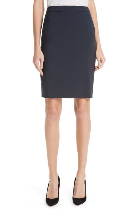 Vilea Tropical Stretch Wool Pencil Skirt (Regular & Petite)