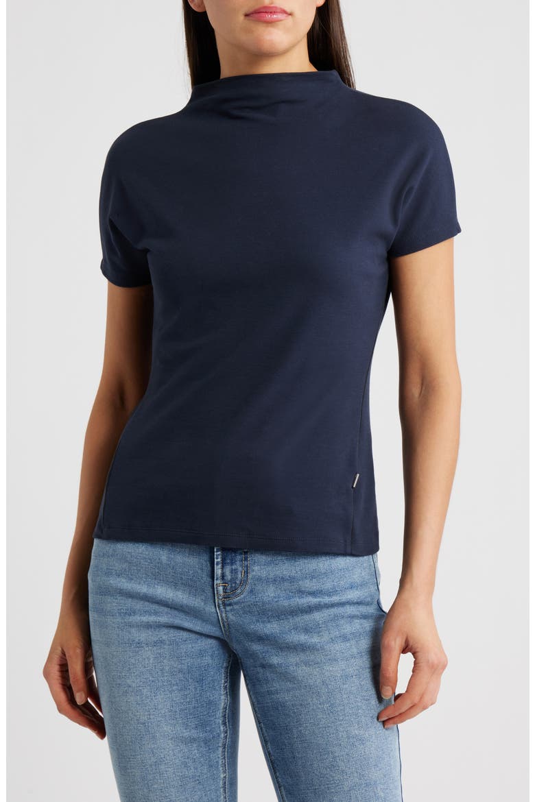 Ecreci Funnel Neck Cotton T-Shirt, Main, color, SKY CAPTAIN