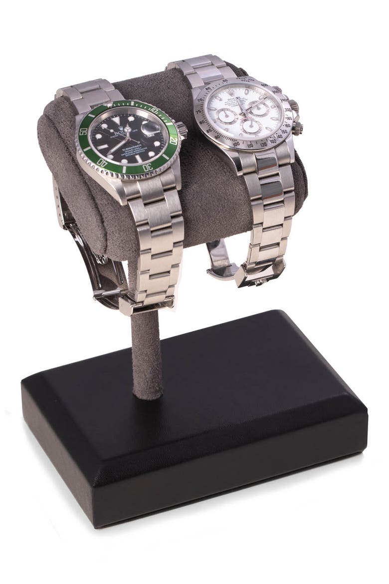 Leather Watch Display Stand, Alternate, color, BLACK